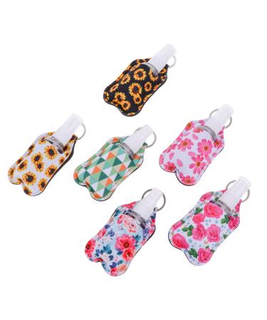 DOITOOL 6 Sets Little Bottle Hand Sleeve Set Container Empty Bottle Travel Bottle Portable with Cover Filling Key Chain
