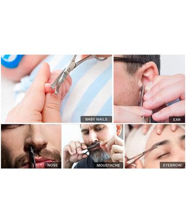 Melwey Stainless-Steel Nose Hair and Baby Nail Scissors - Blunt Safety Tips for Facial Hair, Eyelashes, and more - Buy Online on GoSupps.com