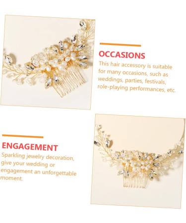 Beatifufu 1pc Pearl Comb Bridesmaid Hair Tie Wedding Hair Comb Pearl Insert Comb Rhinestone Hair Clips Bride Hair Accessories Rhinestone Headpiece Wedding Ornaments Women's Hanfu Hair up - Buy Online on GoSupps.com