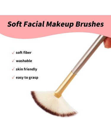 Amaxiu Fan Brushes for Facials Ultra Slim Soft Facial Fan Applicator Brushes Professional Blending Makeup Brush with Comfortable Wood Handle for Mask Mud Cream Makeup Esthetician(3 Pcs Wooden) - Buy Online on GoSupps.com