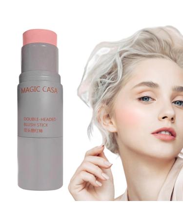 Cheek Stick - Double Headed Sponge Monochrome Blusher Cream - Long-Lasting Cheeks Blusher Face Makeup Beauty Blusher for Girls Women Xiaguang Smoky Rose
