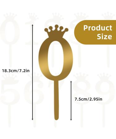 10pcs Cake Topper Acrylic Cake Numbers 0-9 Numbers with Crown Happy Birthday Cupcake Toppers Sticks Cake Picks Cake Decorations for Wedding Party Birthday Cake Decorating - Buy Online on GoSupps.com