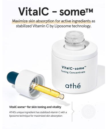 Buy ATHE Vital C-some Toning Concentrate | Anti-Aging Vitamin C Serum for Blemishes & Radiance | Korean Vegan Face Ampoule - 0.67 fl. oz - Buy Online on GoSupps.com