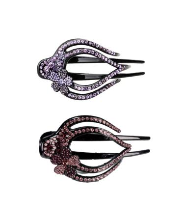 2 Pieces Hair Clips Without Creases Hair Clips with Diamond Hairpins for Women Large Hair Clips for Thick Hair Fine Hair
