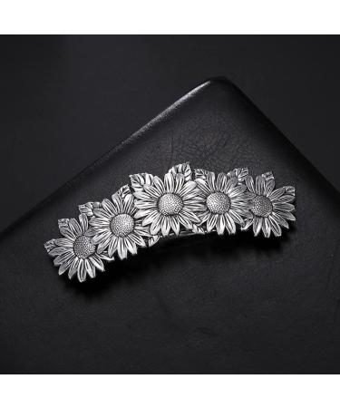 Handcrafted Oak Leaf Hair Clip - Vintage Viking Celtic Knot Barrette - Antique Silver Finish - Hair Accessories for Women and Girls - Buy Online on GoSupps.com