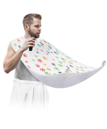 Cute Dog Animal Beard Apron Gifts for Men Beard Trimming Catcher Bib Non-Stick Beard Cape for Shaving and Trimming
