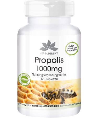 Propolis 1000mg - high dose - 120 tablets - with 3% galangin | HERBADIREKT by Warnke Vitalstoffe - German pharmacy quality - Buy Online on GoSupps.com