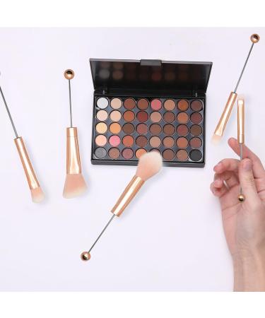 Makeup Brush Set for Women Beaded Rose Gold DIY Faux Fiber Make Up Brushes for Eyeshadow Concealer Eyebrow Foundation Contour Makeup Supplies Kabuki Brushes - Buy Online on GoSupps.com