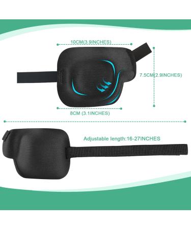AMZVIO 2PCS Adjustable 3D Eye Patches for Adults - Soft Medical Eye Patch for Lazy Eye After Surgery & Pirate Cosplay - Black Large Size (Left Eye - Buy Online on GoSupps.com