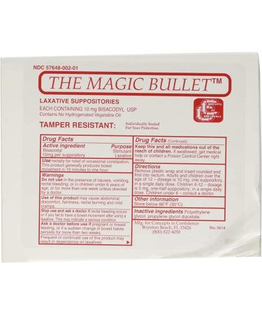 The Magic Bullet Suppositories - 4/Sleeves of 5 (Total of 20) - Buy Online on GoSupps.com
