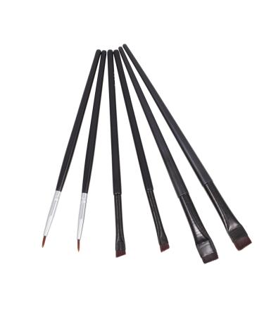 WOONEKY 6pcs Eyeliner Makeup Brush Eyeshadow Eyeliner Wands Eye Shadow Black Rayon Wooden Handle