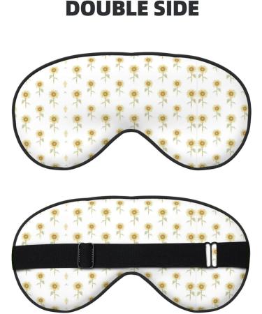 Sunflower Hand-Painted Floral Print Blackout Eyeshade | Elastic Strap for Travel & Relaxation - Buy Online on GoSupps.com