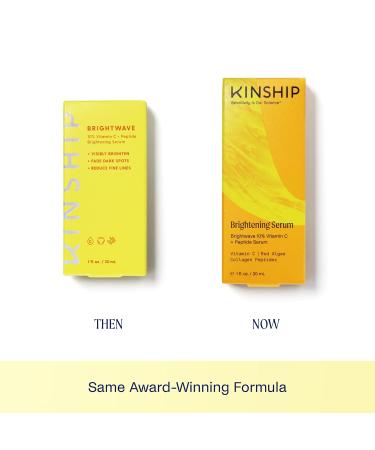 Kinship Brightwave 10% Vitamin C + Peptide Serum - Anti-Aging Brightening & Dark Spot Fading - Vegan Collagen for All Skin Types - 1 Fl Oz - Buy Online on GoSupps.com
