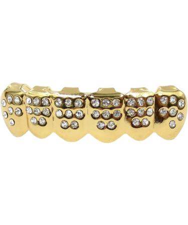 Hip-hop Teeth Grills Gold Tooth Grillz Shimmering Rhinestone Hip-Hop Grillz Gold-Plated Cosplay Tooth Accessories Portable Grillz for Teeth Costume Tooth Jewelry Teeth Caps lower teeth - Buy Online on GoSupps.com