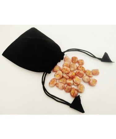 Sharvgun Sunstone Rune Set 25 pi ces avec tableau en bois MDF runique grav lettrage symbolique pa en velours noir/rouge pochette incluse bo te-cadeau - Buy Online on GoSupps.com