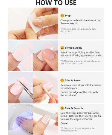 Bandaux Semi-Durcis pour Ongles | Autocollants Gel Fran ais | Fournitures Manucure Sans Dommage pour Femmes Filles D butantes Passionn es Beaut  - Buy Online on GoSupps.com