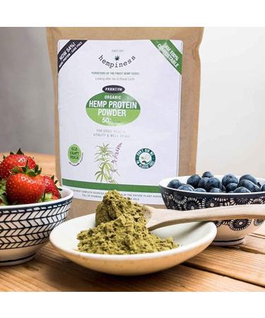 Hempiness Organic Premium Raw Hemp Protein Powder (1kg) - 50% Protein | Vegan & Eco-Friendly - Buy Online on GoSupps.com
