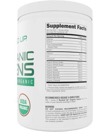 Greens Superfood Powder Unflavored | 8 Most Essential Mixed Greens | Certified 100% Organic | Chlorella Spinach Kale Spirulina Alfalfa Broccoli Wheat Grass & Barley Grass | 30 SERV | 9.52 OZ - Buy Online on GoSupps.com