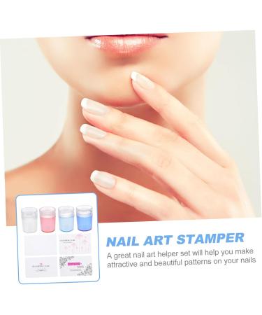 Ipetboom 4 Sets Nail Art Silicone Stamp Metal Scraper Tool Nail Beauty Accessory Metal Stamp Para U as Nail Gel Handheld Nail Art Tools Gel for Nails Safe With Cover Nail Clippers - Buy Online on GoSupps.com