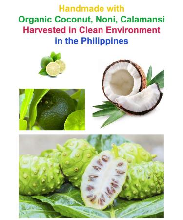 Organic Cold-Pressed Coconut Oil & Noni Calamansi Soap | Handmade Beauty for Dry Sensitive Skin | 4.3oz (4 Pack) - Philippines - Buy Online on GoSupps.com