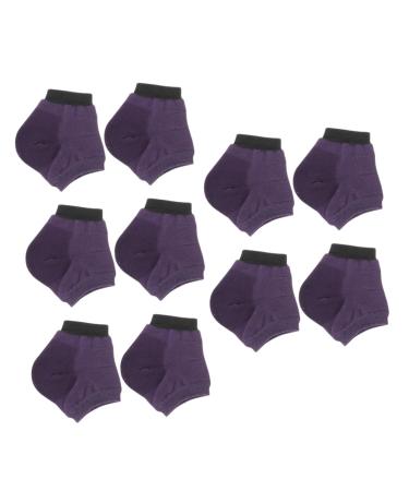 Beaupretty 5 Pairs Moisturizing Socks Heel Socks Moisturizing Heel Sleeves Slipper Socks Heel Sleeves for Cracked Heels Wicking Socks Foot Softening Socks Cotton Purple Anti Slip Socks Lotion