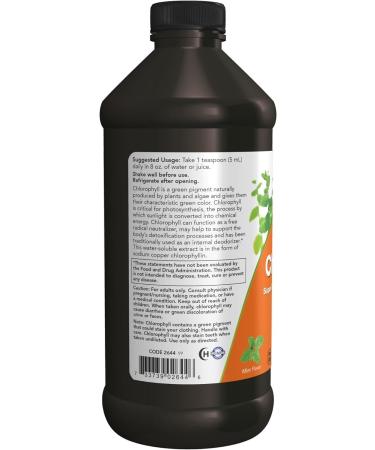 Now Supplements Liquid Chlorophyll Super Concentrated Boost Energy Mint Flavor 473ml - Buy Online on GoSupps.com