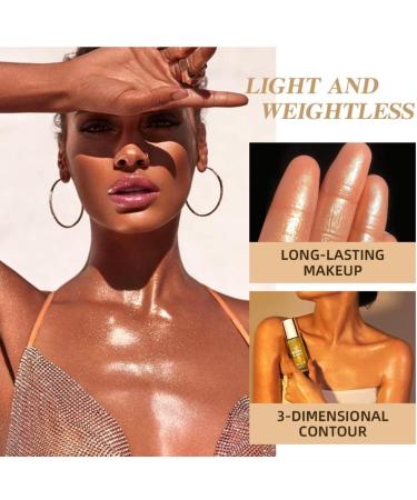 Ofanyia Face Body Luminizer Waterproof Long-lasting Smooth Shimmer Face Body Glow Illuminator Bronzer Smooth Shine Liquid Foundation Waterproof Moisturizing Body Highlighter (03# BRONZE GOLD) 03# BRONZE GOLD 40 g (Lot de 1) - Buy Online on GoSupps.com