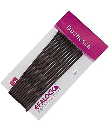 Efalock Professional Duchesse hair clips brown matt 12 pieces 7 cm brown 7 cm