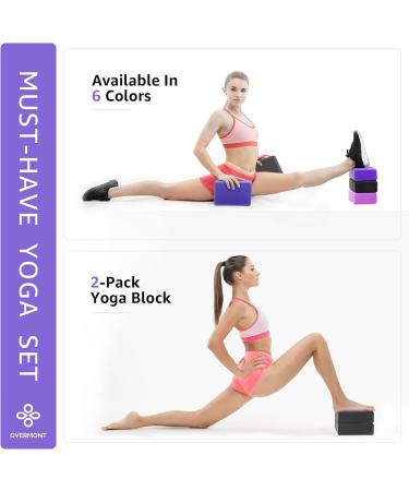 Overmont Yoga Block 2 Pack - Supportive Latex-Free EVA Foam - Non-Slip Surface - for Pilates, Stretching and Meditation - Purple 9*6*3 - Buy Online on GoSupps.com
