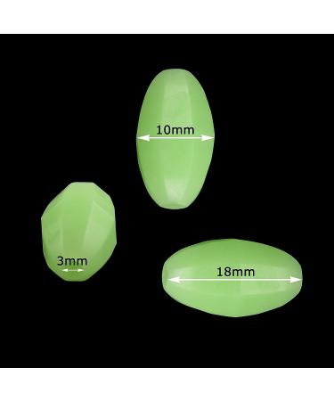 Glow Oval Fishing Beads 100pcs - Luminous Green Floating Lures 10mm x 18mm - Buy Online on GoSupps.com