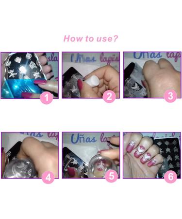 Cute Animal Print Nail Stamping Plates Set - Cat Unicorn Mermaid Dinosaur Dogs Rabbit Design - 7pcs Manicure Kit - Buy Online on GoSupps.com