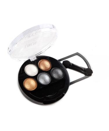 HugeStore 5 Colors Eyeshadow Palette Glitter Eye Version Shimmer Metallic Eyeshadow Brown