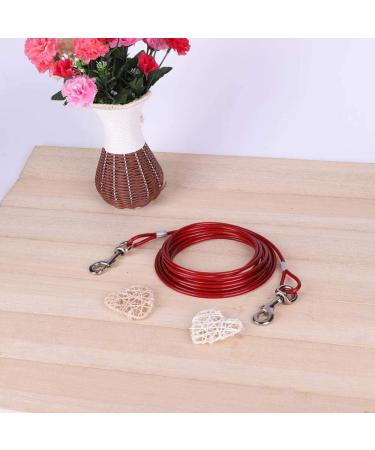 Steel Wire Pet Tie Out Cable - Red Metal Leash for Camping & Outdoor Yard - Buy Online on GoSupps.com