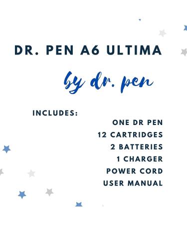 Dr. Pen Ultima A6 Electric Skincare Kit with 12 Cartridges - 6x 12 Pin & 6x 36 Pin Needles - Buy Online on GoSupps.com