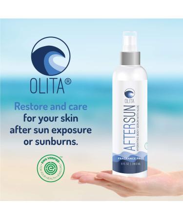 Olita AfterSun Body Serum | Fragrance Free 8 oz | Hydrating Aloe Vera Oil for Sunburn Relief | All-Natural Vitamin E Formula - Buy Online on GoSupps.com