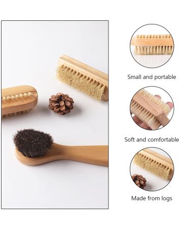 Lurrose Nail Cleaner Set - 3 Natural Bristle Brushes with Wooden Handles for Fingernail & Toenail Cleaning - Eco-Friendly Boot Brushes - Buy Online on GoSupps.com