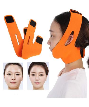 Houchu Face Slimming Mask V-Line Lift Up Reduce Double Chin Thin Face-Lift Belt Bandage Face-lift Belt Face Mask Beauty Tools for Women (orange)