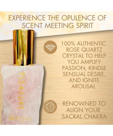 PLEASURE Rose Quartz Crystal Perfume 3.4oz | Sacral Chakra Healing & Ayurvedic Aromatherapy | Long-Lasting Rose Luxury EDP | Spiritual Gift for Men & Women - Buy Online on GoSupps.com