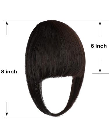 French Bangs Hair Clip Extension - Natural Full Front Neat Bangs with Temples - Dark Brown (Pack of 1) - Buy Online on GoSupps.com