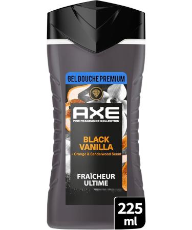 AXE - Gel Douche - Collection Prestige - Black Vanilla - 12h de fra cheur - Parfum frais et gourmand de vanille orange et bois de santal - Agents hydratants 100% d origine v g tale - 225ml 225 ml (Lot de 1) AXE Collection Parfum Prestige SG Black Vanilla 