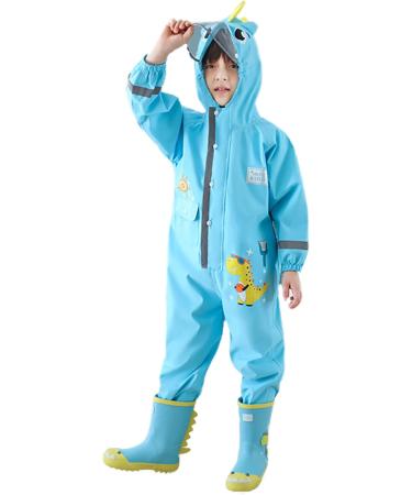 Fewlby Kids Puddle Suit Rain Suit XL/5-6 Years Blue | Waterproof Hooded Raincoat for Boys and Girls | Cartoon Romper Toddler Muddy Suit | All-in-One Rainwear Overalls - Buy Online on GoSupps.com
