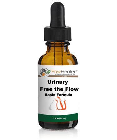 PawHealer Bladder Stones/Crystals: Urinary Free The Flow: Basic Formula - Herbal Liquid Herbs for Cats - 2 fl oz (59 ml) - Buy More Save More (1 Bottle)