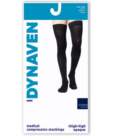 Buy SIGVARIS Men’s DYNAVEN Closed Toe Thigh-Highs 30-40mmHg - Black - Small Short | International Shipping Available - Buy Online on GoSupps.com