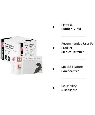 Synmax Black Vinyl Exam Gloves 4 Mil - Case of 1000 (Large, Black) | Latex-Free, Powder-Free Safety Medical Glove - Buy Online on GoSupps.com