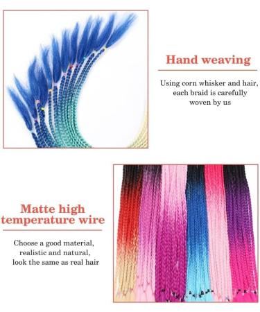 Hair Bun 24 Inch Braided Ponytail Multicolor Braid Extensions Rainbow Braided Hair Extensions Synthetic Wigs with Elastic Bands Hair Extension Hair Piece (Color : #17 Size : 24inch) 24inch #17 - Buy Online on GoSupps.com