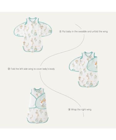 Duomiaomiao Baby Sleeping Bag Swaddle | Premium Cotton | 3-Way Adjustable Wearable Blanket | Butter Soft Sleep Sack for Newborn Babies 0-6 Months | Infant Boy Girl Animal Travel | 66cm - Buy Online on GoSupps.com