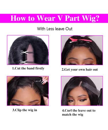 Xagujpo V Part Body Wave Human Hair Wig - Brazilian Virgin Hair for Black Women - Glueless U Part Half Wig with No Leave Out - 150% Density Natural Color - Buy Online on GoSupps.com