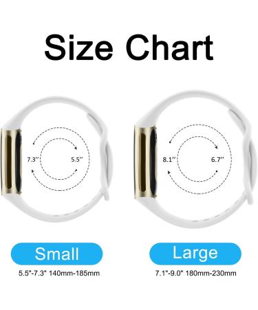 IEOVIEE Fitbit Charge 5 Bands - 4 Pack Sports Waterproof Silicone Wristbands for Men and Women (L 7.1 - 9.0) - Black, Navy Blue, Gray, White - Buy Online on GoSupps.com