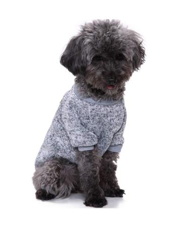 CHBORLESS Pet Dog Sweater Warm Dog Pajamas Soft Cat Sweater Puppy Clothes Small Dogs Sweater Winter Doggie Sweatshirt Medium Grey