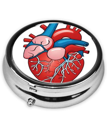 Human Anatomy Heart Chart Pill Box | 3 Compartment Portable Travel Medicine Organizer - Buy Online on GoSupps.com